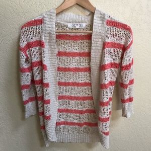 Pink Rose Striped Cardigan
